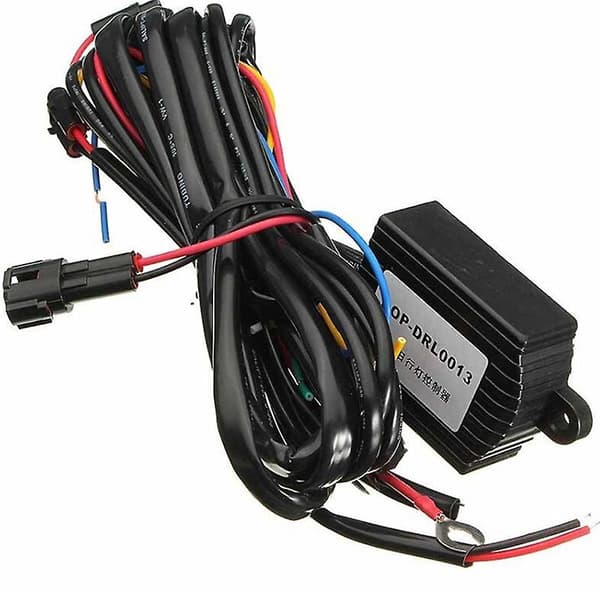 Bil DRL Varselljus Dimmer Dimningsrelä Kontrollbrytare Kabelstam 12V Black