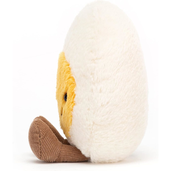 Jellycat Amuseables Kokt Egg Happy Plysjdyr, Liten 5,5 tommer | Mat Plysj | Morsom Gave