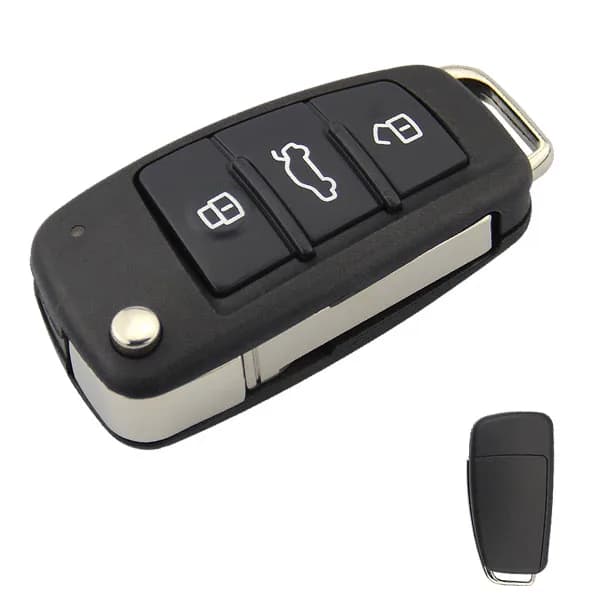 3-Button Key Shell for Audi A3 A4 B6 B8 TT A6 C5 Q5 8P Foldable Remote Car Key HU66 Blade Key Replacement