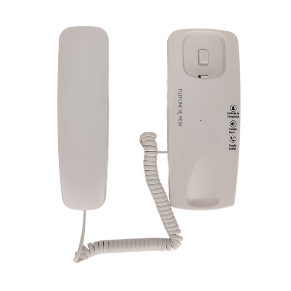 KXT1042 Vægtelefon Fastnettelefon med mute- og genopkaldsfunktion, distributionsinterface, ovalt knapdesign (hvid)