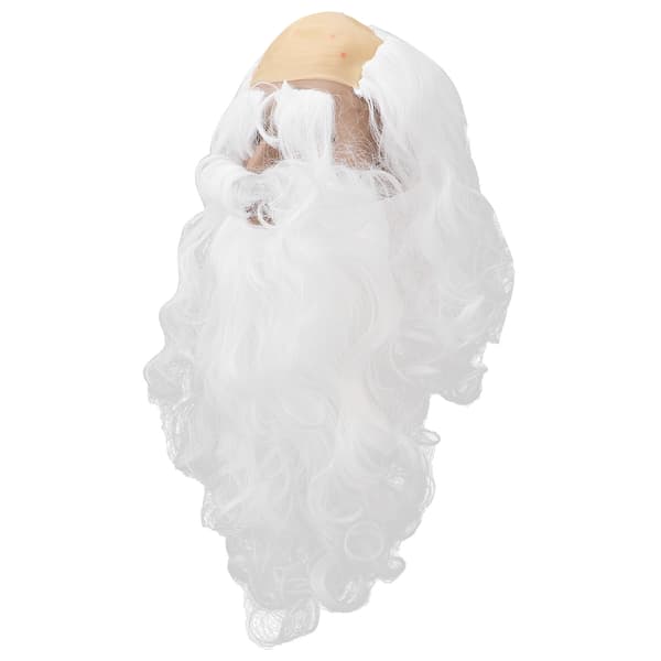 White Synthetic Curly Wig and Beard Set for Masquerade, CJY