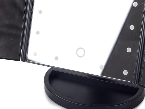 3-in-1 LED-meikkipeili - Meikkipeili - Meikkipöytä Black black