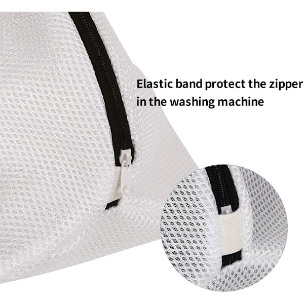 Kenkien pesukonepussi, 3 kpl verkkokenkien pesupussisetti, lenkkarien pesukonepussi vetoketjulla lenkkareille, sukille, rintaliiveille 3pcs Shoes Wash Bags