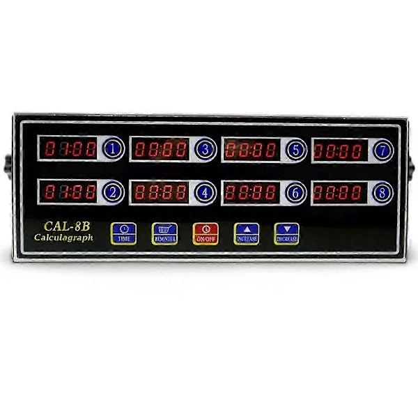 8-Kanals Kommerciel Digital Køkken Timer, Rustfrit Stål Beregningstimer med Alarm, Ur Påmindelse