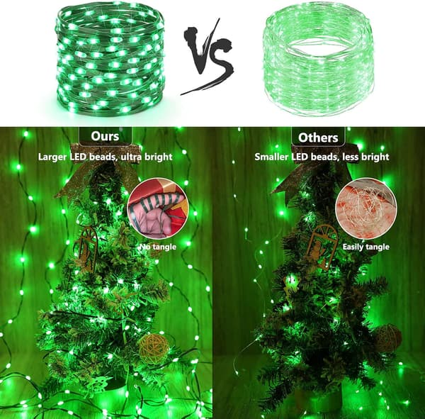 Färgskiftande Julbelysning, 82 meter 800 LED Varmvit & Multicolor Green