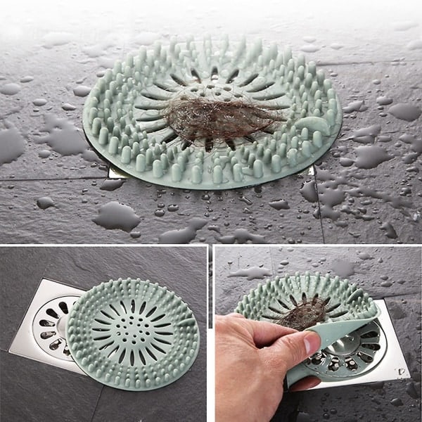 Pakke avløpshår Catcher, Silikon Hårstopper Badekar Vask Filter, Deksel Hår Felle, Hår Catcher