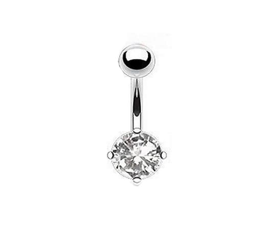Diamantpiercing af kirurgisk stål, der glitrer