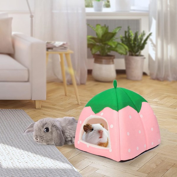 Marsvinssäng, Kaninhus, Gömställe Tillbehör, Mysigt Gömställe för Kanin, Igelkott, Illrar, Chinchilla och Andra Små Djur Pink