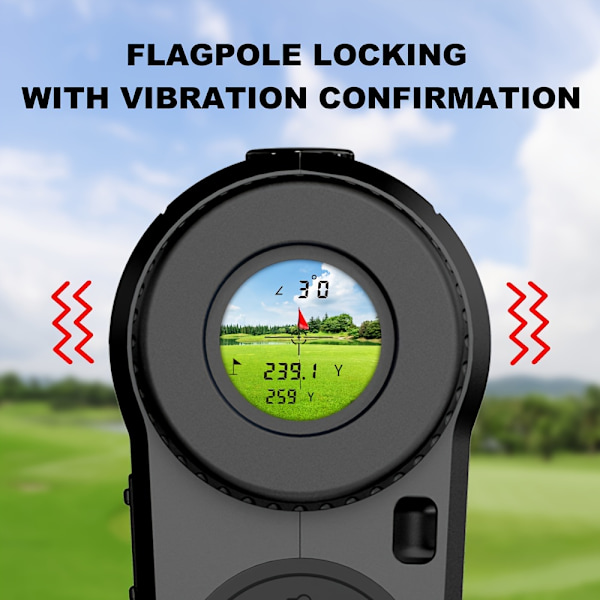 REVASRI 914,4m Golfavståndsmätare med flaggvibration och lutningskompensation, USB-C-laddning, 6x förstoring monokulär golfer