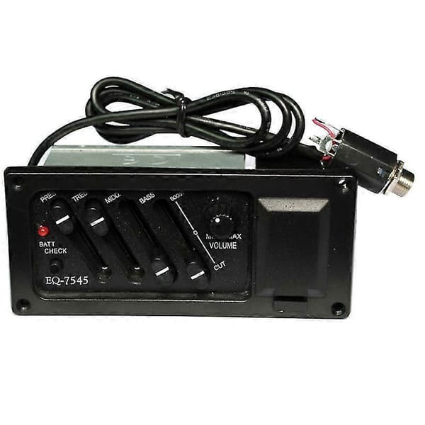 Professionell 4-bands akustisk gitarrförförstärkare förstärkare Eq-7545 Piezo Pickup 6,5 mm utgång akustisk gitarr (haoyi