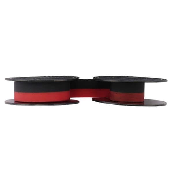4 stk. universel skrivemaskinebånd med dobbelt spole, udskiftning til de fleste skrivemaskiner (sort-rød, sort) Black  Red