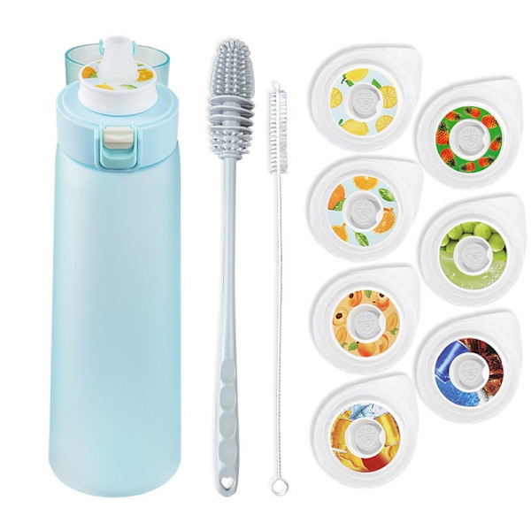 7 smags, 650ml startpakke Frugt smagsvarianter BPA fri med sugerør Vælg smagskapsel Duft 0 Sukker og vandkop Indeholder kopbørste - alt blå all blue