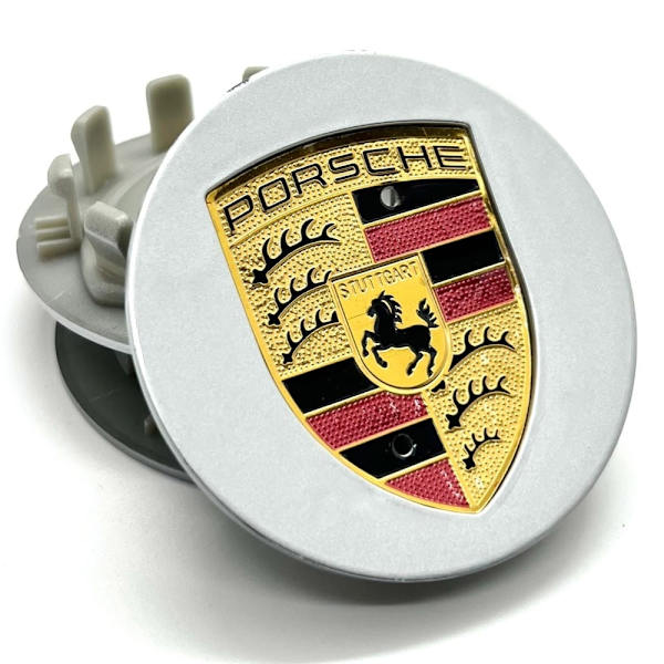 4-Pack - Porsche Navkapslar / Hjulnavsemblem - B 9 95 75 mm Silver