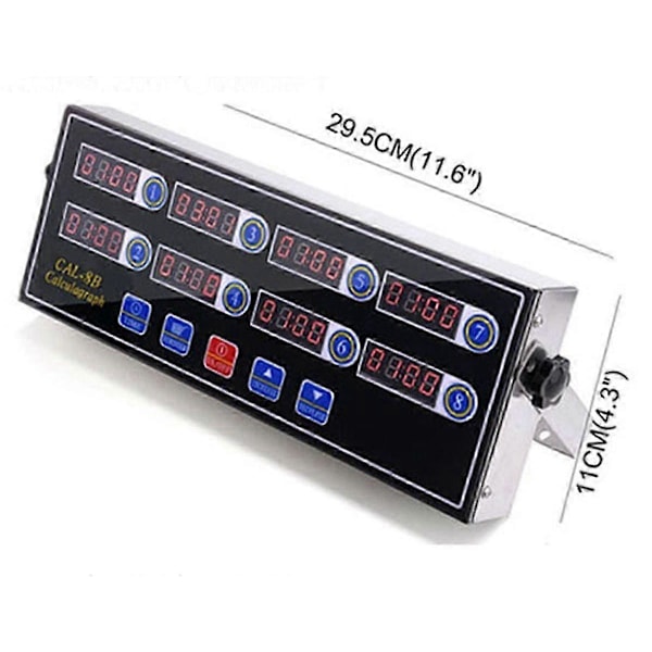 8-Kanals Kommerciel Digital Køkken Timer, Rustfrit Stål Beregningstimer med Alarm, Ur Påmindelse