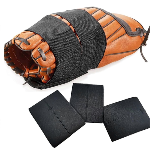 Baseball Softball Hanske Stropp Tykk Høy Elastisk Baseball Hanske Wrap Bånd for Rask Lommeformasjon Justerbar Varm Hanske Behandling for Damp eller Varme Black
