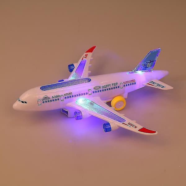 Plast Airbus A380 Modell Flygplan Elektrisk Blixt Ljus Ljud Barn Leksaker