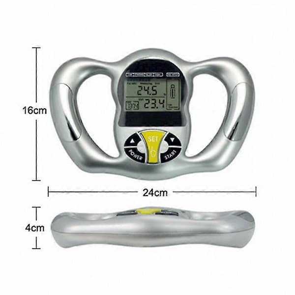 Kropsfedtmåler Håndholdt Digital Kropsfedtanalyse BMI Elektronisk Kropsfedtinstrument Silver