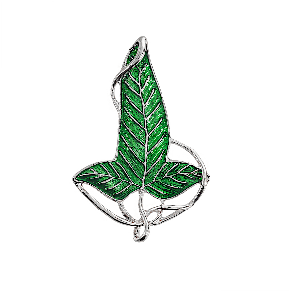 Noble Collection Keijunlehti Rintakoru - 7 cm (2,8 tuumaa) Korukoru Emalirintakoru 12