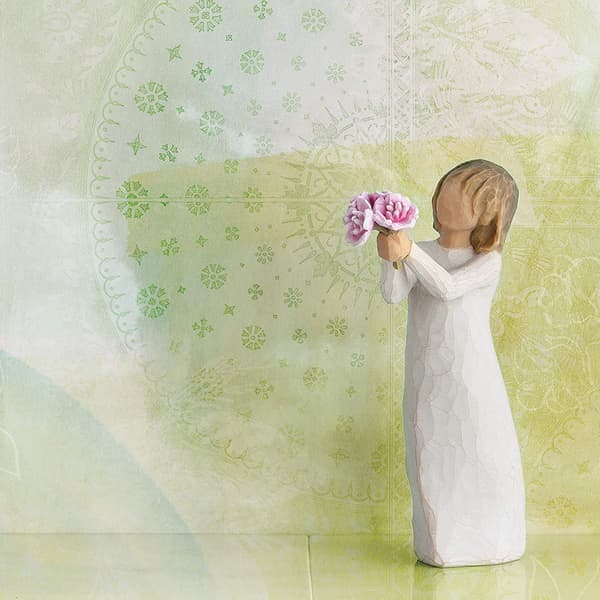 Willow Tree Handmålad Resin Flicka Skulptur Blomma Flicka Ornament Hantverk