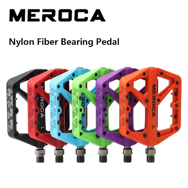 Meroca Cykelpedal Nylon Fiber Lag Pedal Til MTB Letvægts Ekstra Stor Størrelse Anti-Slip Holdbar Cykeltilbehør Bianchi Green