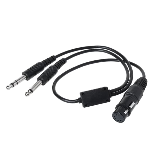 Sort Aviation Headphone Adapter, Bus Kompatibel XLR til GA (Dual Connector) Pilot Headphone Adapter