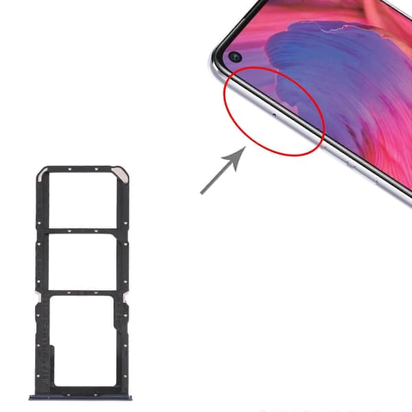 Til OPPO A74 5G CPH2197 CPH2263 SIM-kortbakke + Micro SD-kortbakke Black