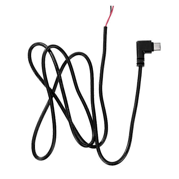 USB C uros - 2-nastainen virtajohdon jatkokaapeli, tyyppi C avoin pää, pigtail-johto 5V 3A [Db] 2m 2m Elbow