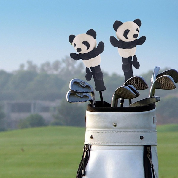 Golfhodetrekk, golfkølledeksler, golfputterhodetrekk, myke golfkølledeksler, tre golfkølledeksler, dyre golfkøllehodetrekk (1 stk) Club cover (panda)