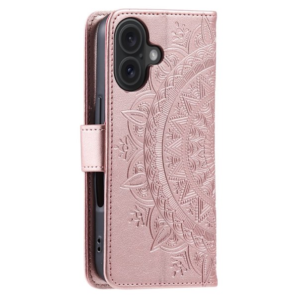 iPhone 16 Case Mandala Læder Rosaguld 66