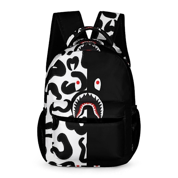 Bape Shark Utomhus Anime Ryggsäck för Män/Kvinnor/Pojkar/Flickor Gåvor Vardagsryggsäck Skolväska Bokväska Tålig Väska 16.1 X 11.8 X 4.729inches