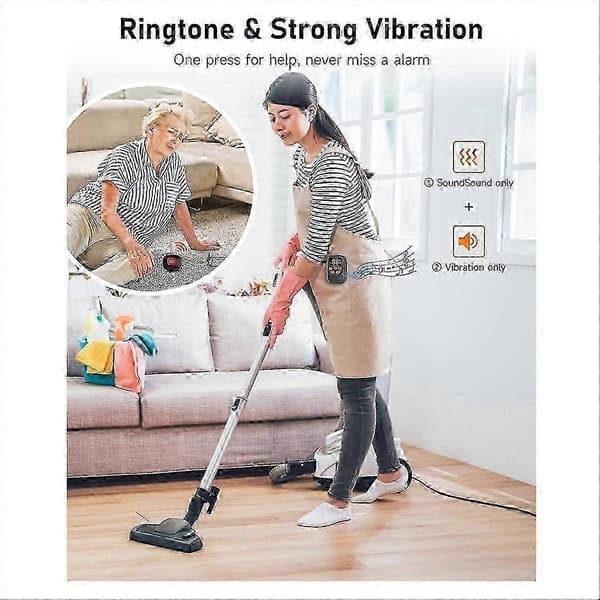 Trådløs plejer-pager med vibration til ældre 3ytrd