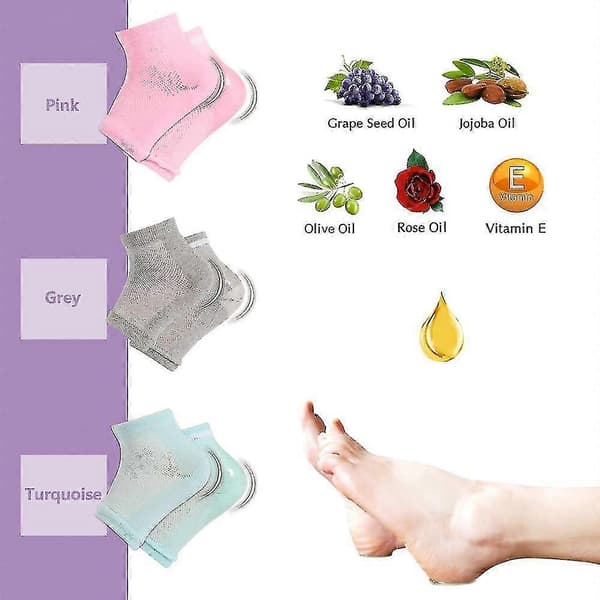 Moisturizing Socks - Gel Heel Socks for Dry Cracked Heels