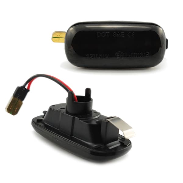 Kompatibel med Audi A3 S3 8P A4 RS4 S4 B6 B7 A6 8E0949127 LED dynamisk sideblinklys sekvenslys indikator 2 stk. røget sort Blackened 0.07