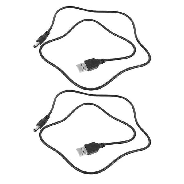 Plastic Charging Cable USB Cord for Smart Trash Can Wide Compatibility Automatic Trash Can Power Supply 2-pack CJY Black Black 80.00X1.50X0.60CM