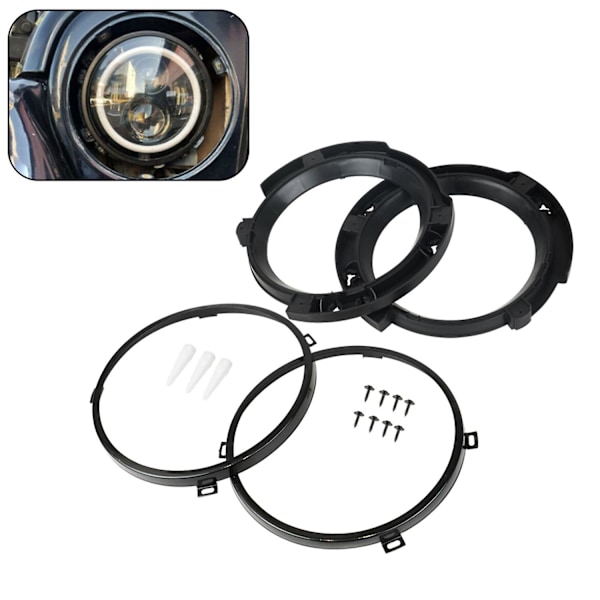 Par Forlygte Monteringsbeslag Ring Sæt 7 Tommer Erstatning for Jeep Wrangler JK 2007-2017