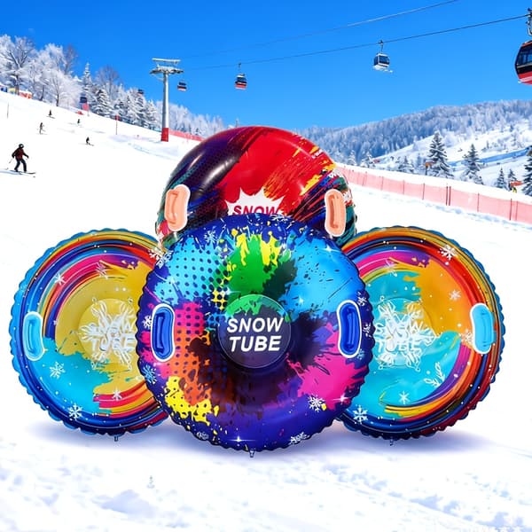Tykt PVC Oppusteligt Snowboard, Cirkulær Kælk med Håndtag language