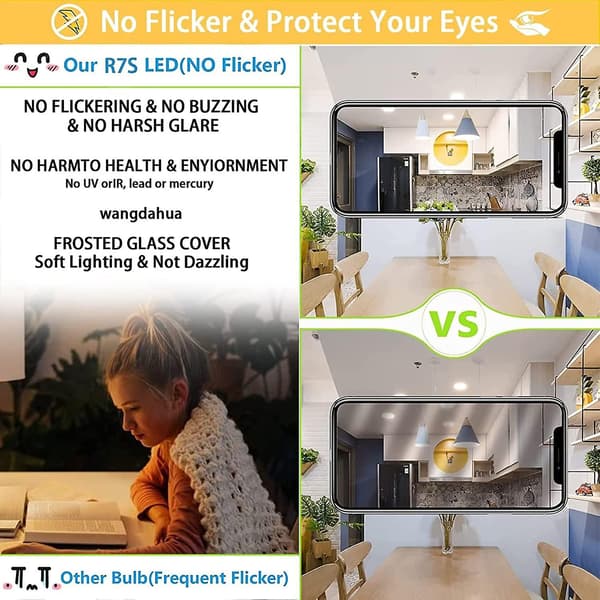 2 pcs R7s 118mm LED Bulb 30w Dimmable, Warm White 3000k, Flicker-Free