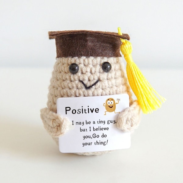 Dekorationer Rolig positiv potatis med positiv affirmationskort plyschdocka leksak doctor potatoes