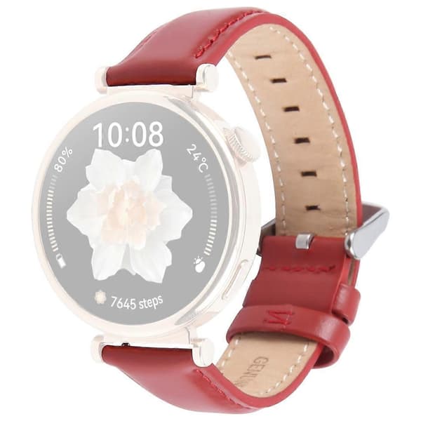 For Garmin Lily 2 Active Lily 2 Bracelet 14mm Top Layer Cowhide Leather Watch Strap - Brown Bamboo Multicolor Multicolor Red