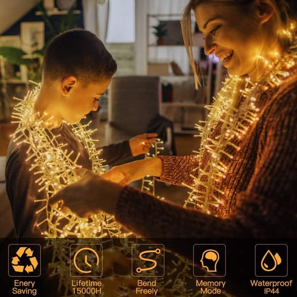 50m 1000LED Elegear Lämmin Valkoinen Ulkovalosarja