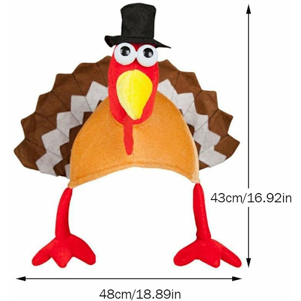 Taksigivningsfest Hat Julekjole Tilbehør Taksigivning-Snot hættede kalkunhat