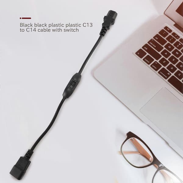 PDU UPS -virtajohto, IEC 320 C14 - C13 virtakytkimellä 30cm Black
