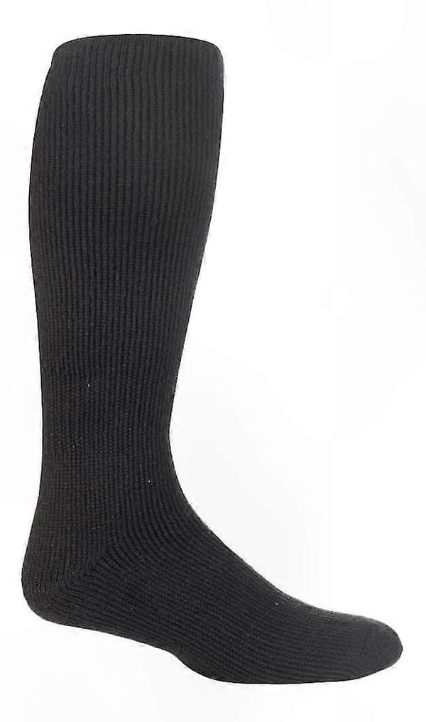 Vintervärme Termiska strumpor för män med fleecefoder för knähög komfort Black 12-14 uk