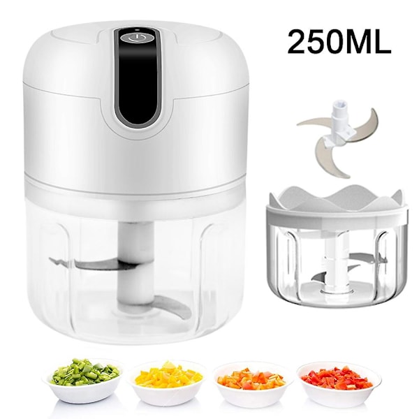 Sähköinen Mini Valkosipulihakkuri Pieni Langaton Ruokaprosessori Kannettava Mini Valkosipulihakkuri Blender Vedenkestävä USB-Lataus Inkiväärille Sipulille Vihreälle White