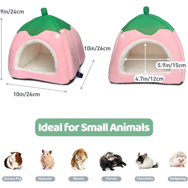 Marsvinseng, Kaninhus, Gjemmestedstilbehør, Koselig Gjemmested for Kanin, Piggsvin, Ilder, Chinchilla og Andre Små Dyr Pink