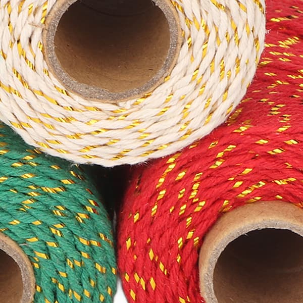 Rullar Julsnöre 2 mm Diameter Varje 100 m Längd Klippbart Enkelt Present Snöre för DIY Förpackning