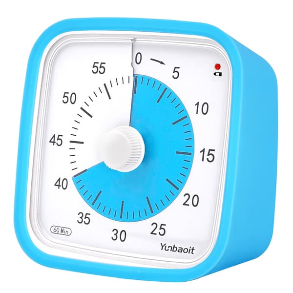60-minuters visuell timer - Studieverktyg för barn för hemundervisning/kontor med tyst drift och stativ