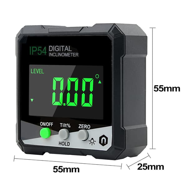 Digital vinkelmåler, gradskive/vinkelmåler med LCD