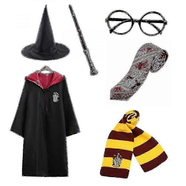 Harry Potter 6 osainen taika-asuste noita-asu viitta -l 115cm (3-4 years) red