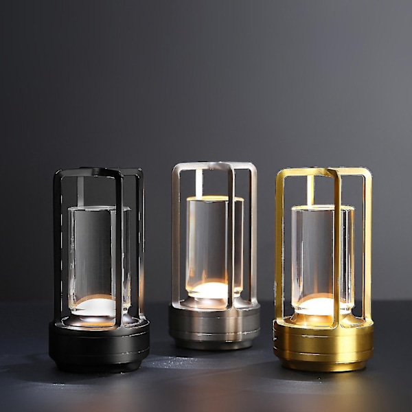 Lumison Crystal Lantern Pöytävalaisin, Kannettava Metallinen Pöytävalaisin Sisä-/Ulkokäyttöön, Ladattava LED-valaisin Erittäin Hyvä-Täydellinen